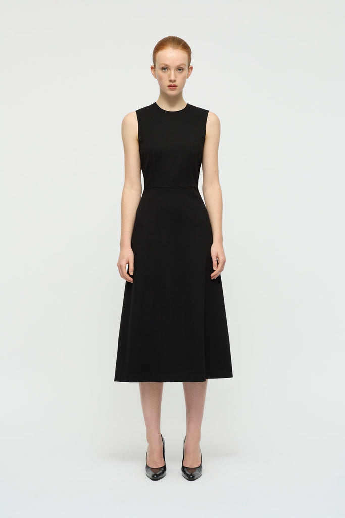 Illuka A-Line Dress in Black-WILLOW
