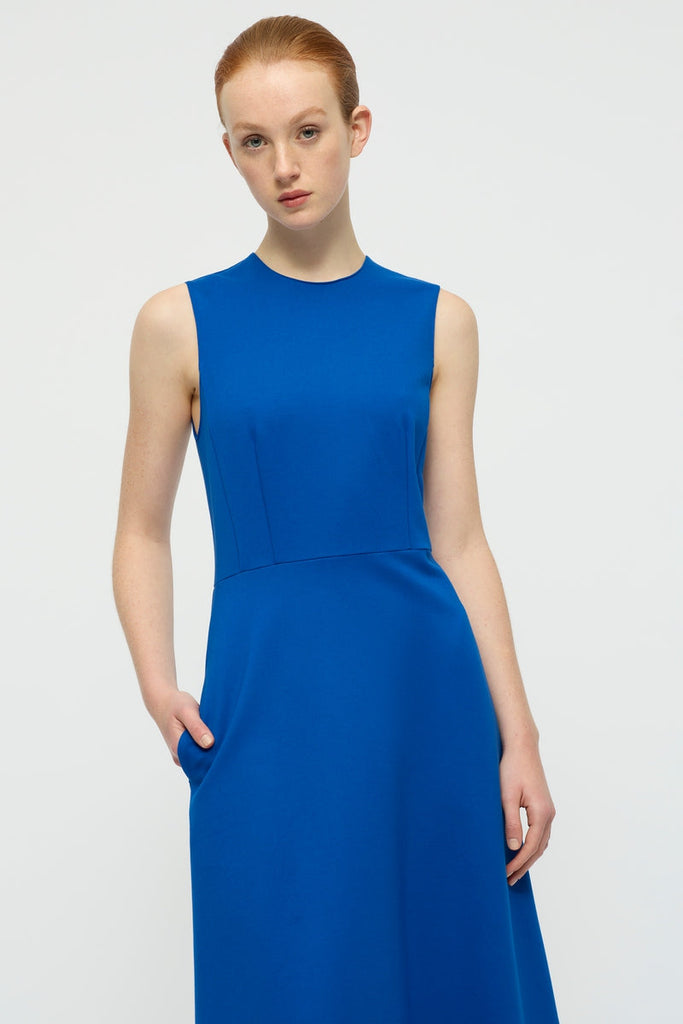 Illuka A-Line Dress in Royal Blue-WILLOW