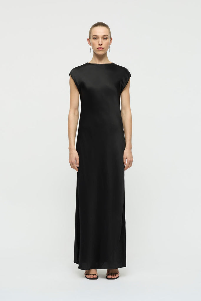 Kehlani Bias Dress in Black-WILLOW