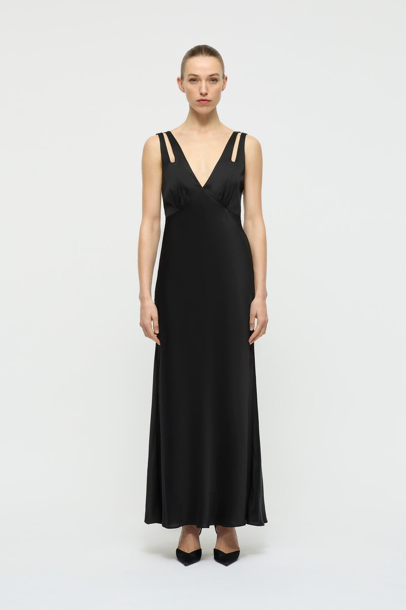 Kehlani Satin Gown in Black WILLOW Official E Boutique