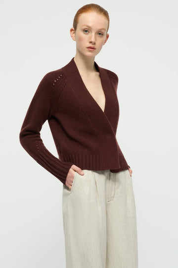 Maisie Cardigan in Chocolate-WILLOW
