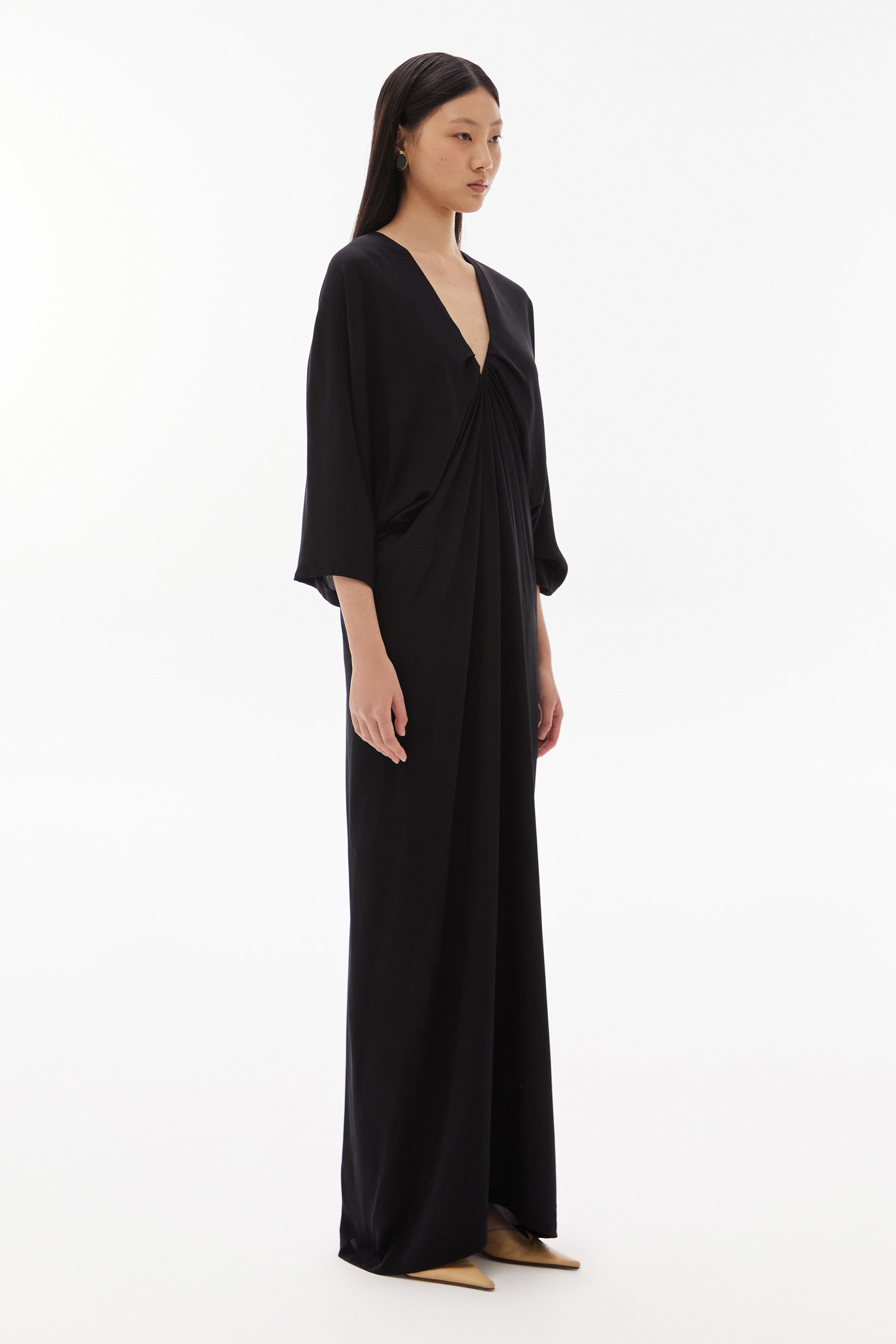 WILLOW-Medea Silk Bias Dress Black