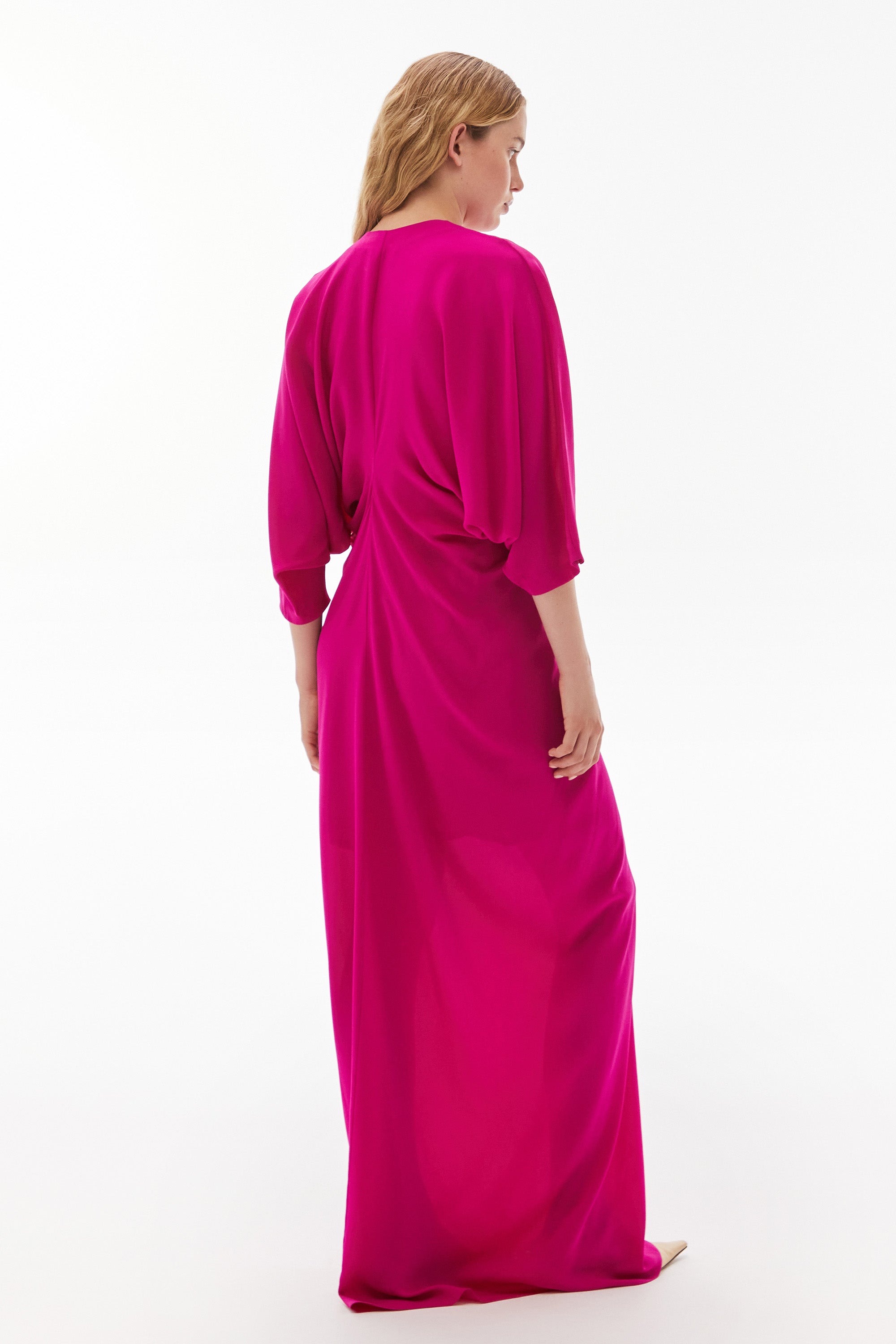 WILLOW-Medea Silk Bias Dress Magenta