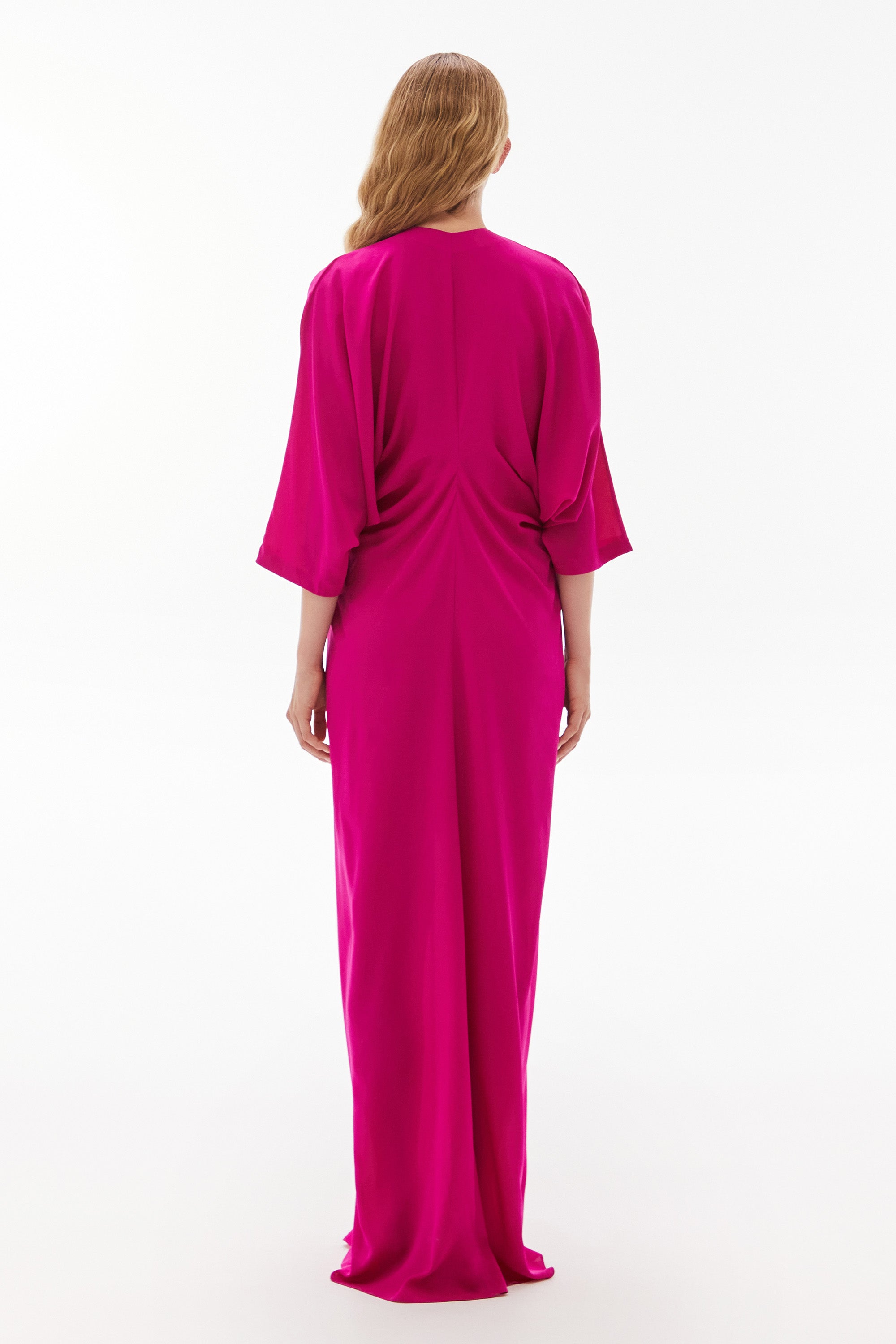 WILLOW-Medea Silk Bias Dress Magenta
