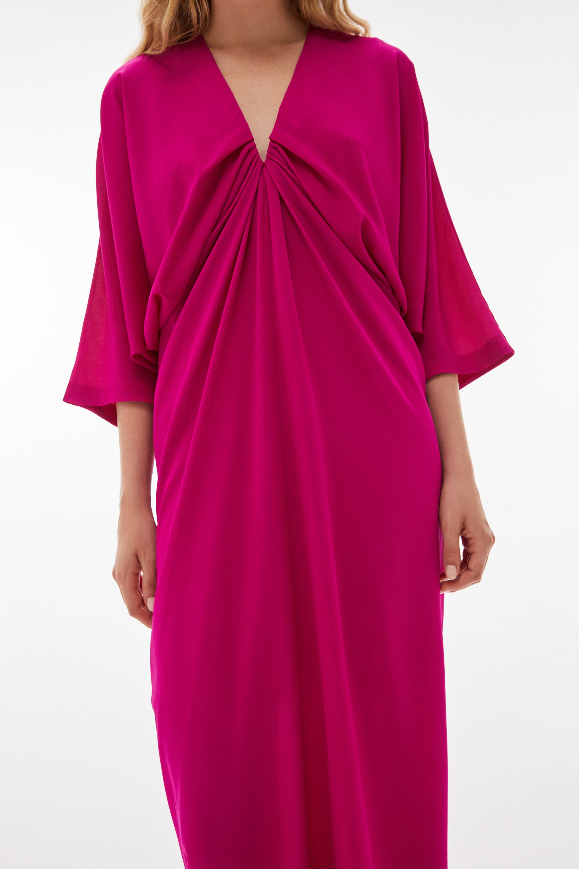 WILLOW-Medea Silk Bias Dress Magenta