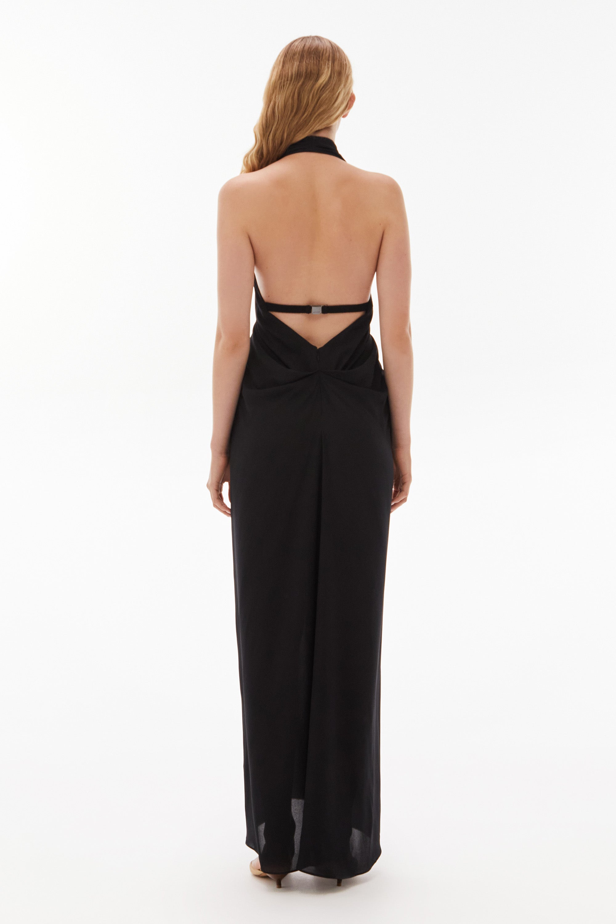 WILLOW-Medea Silk Halter Dress Black