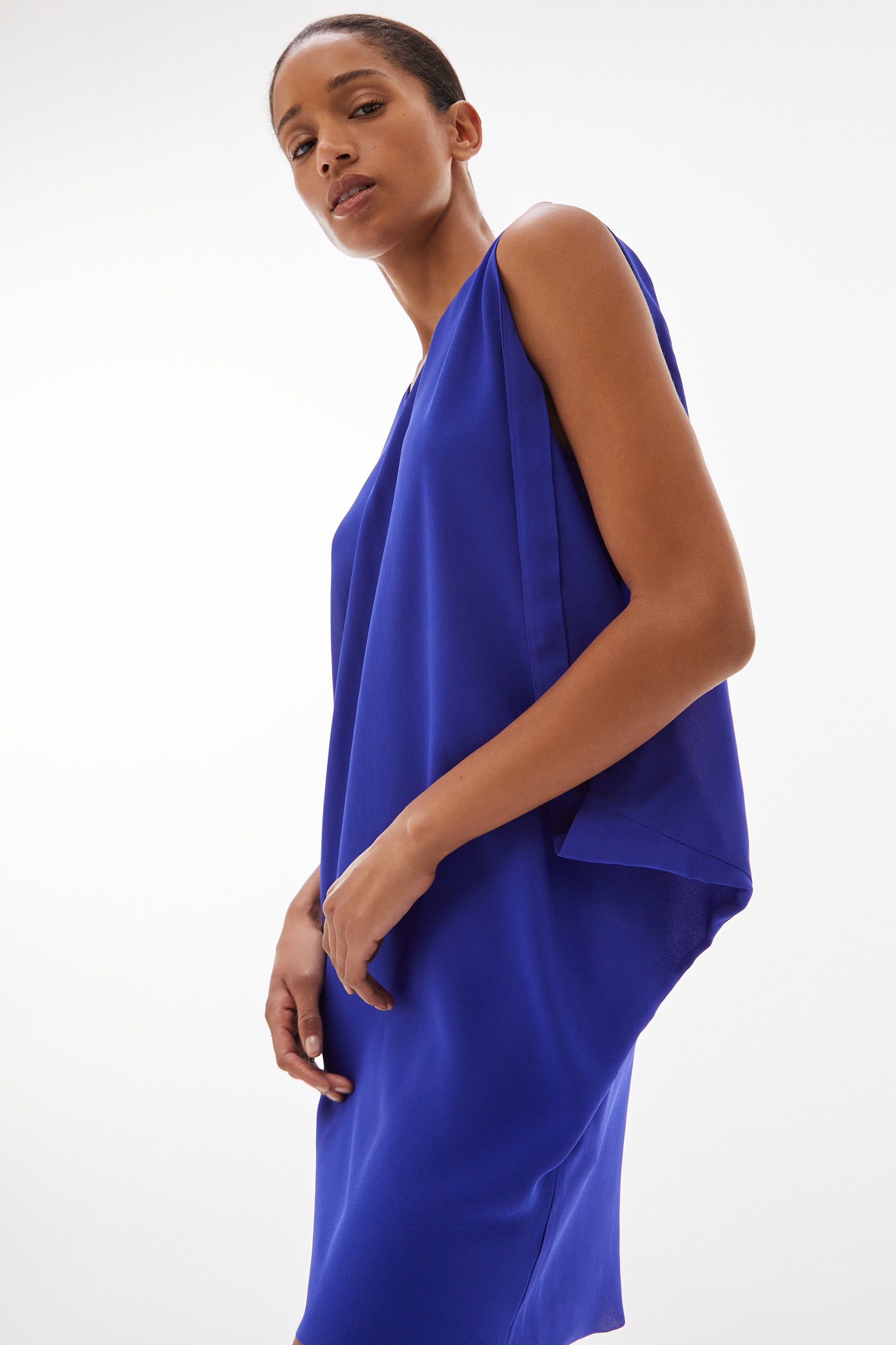 WILLOW-Medea Silk Magyar Dress Electric