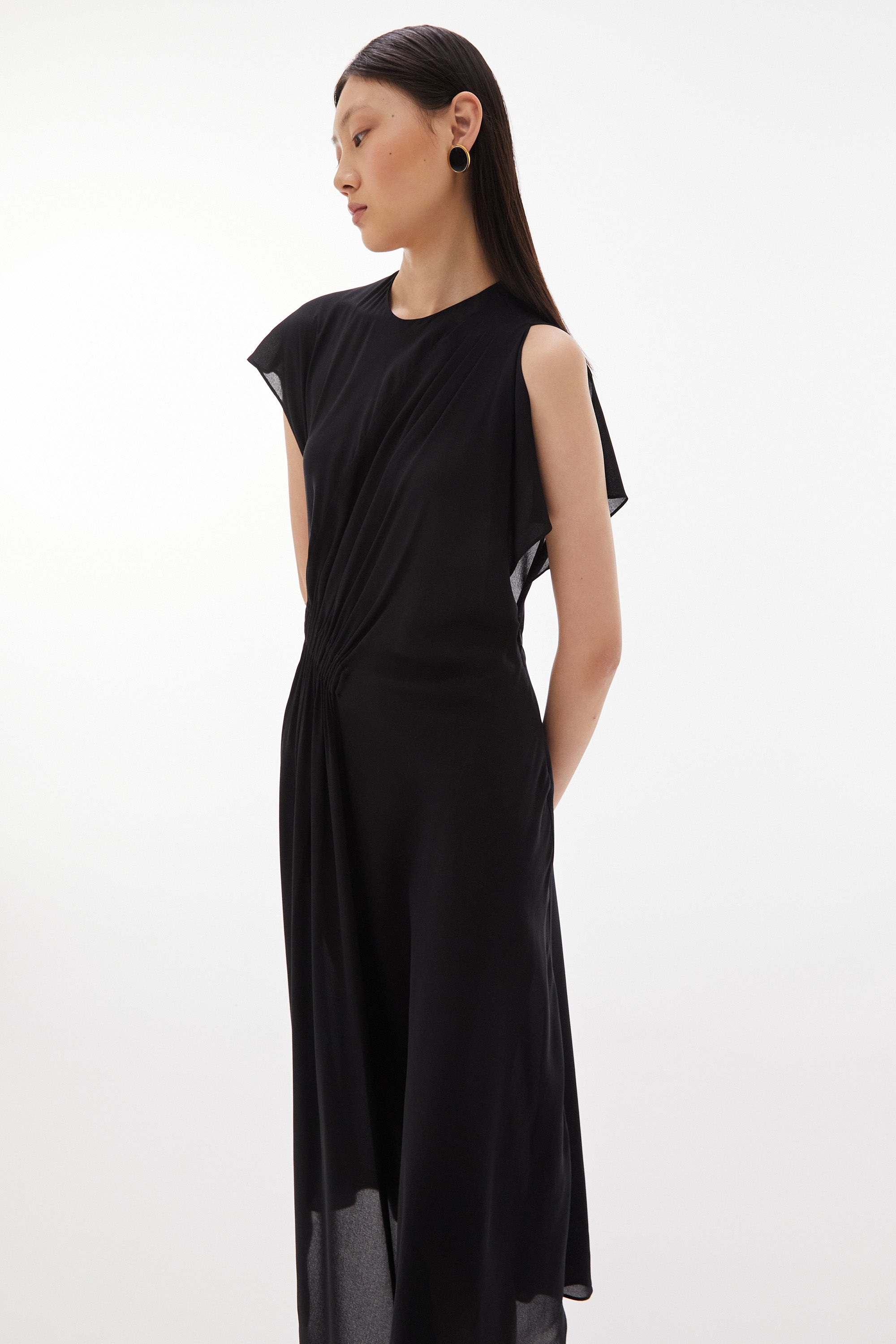 WILLOW-Medea Silk Midi Dress Black