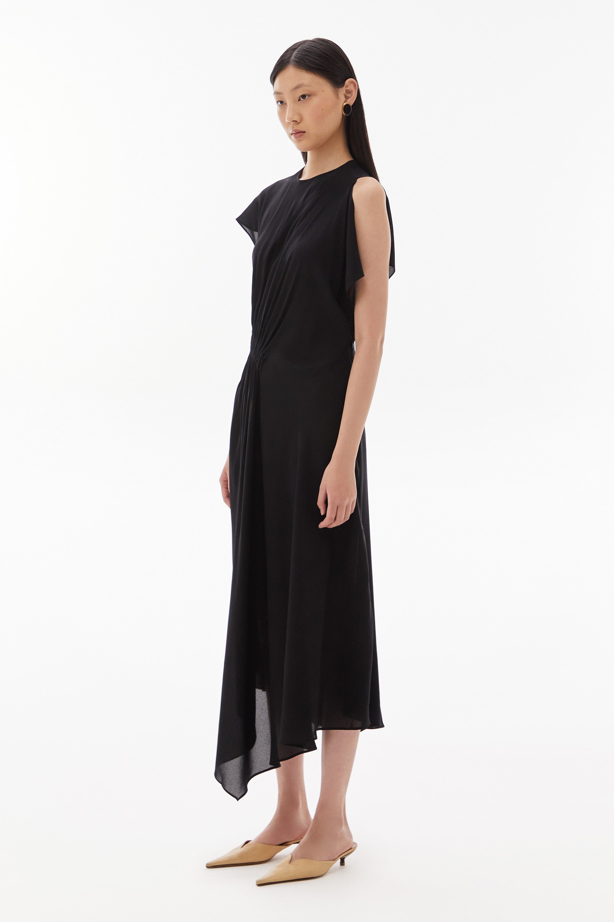 WILLOW-Medea Silk Midi Dress Black