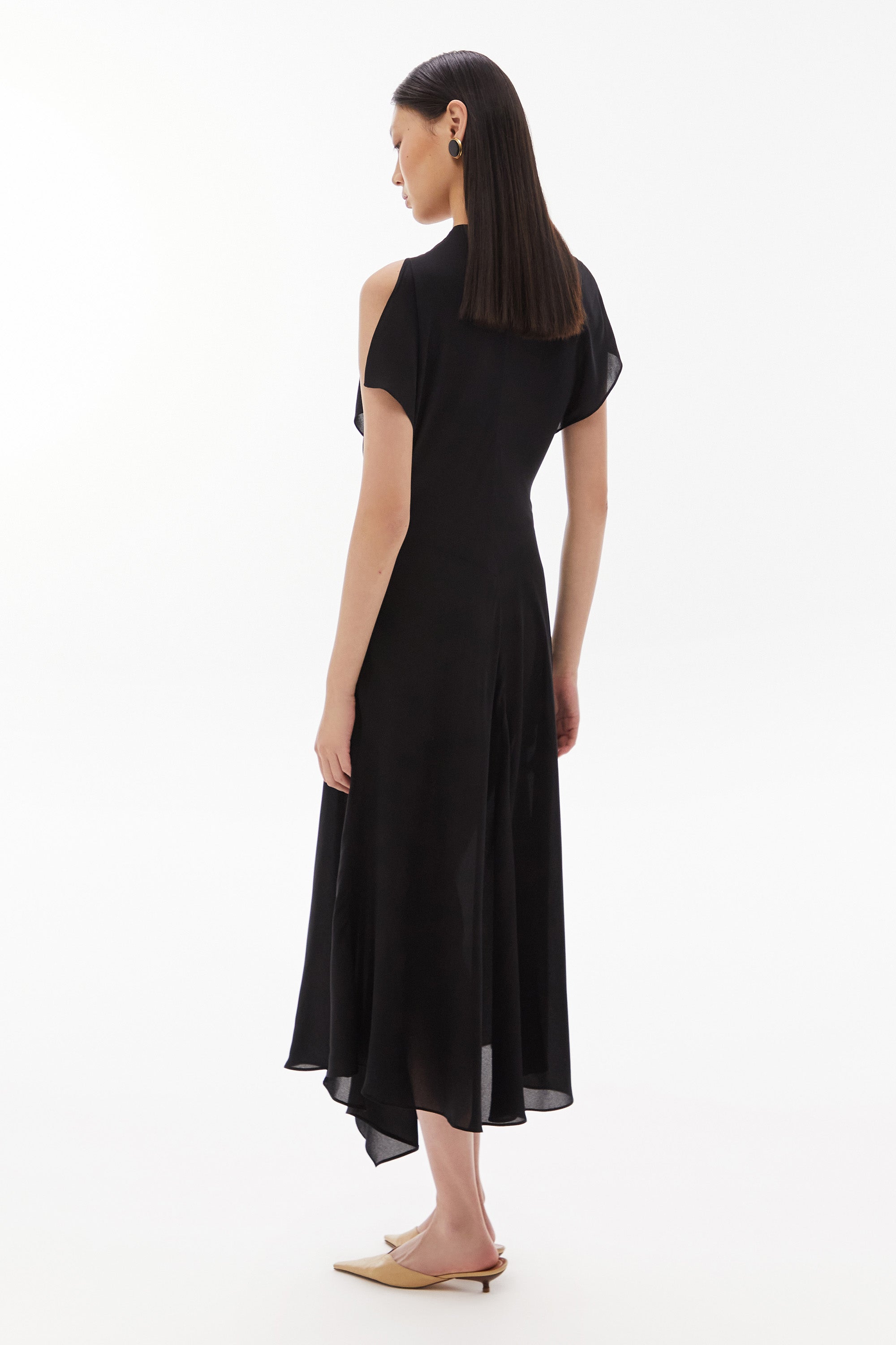 WILLOW-Medea Silk Midi Dress Black