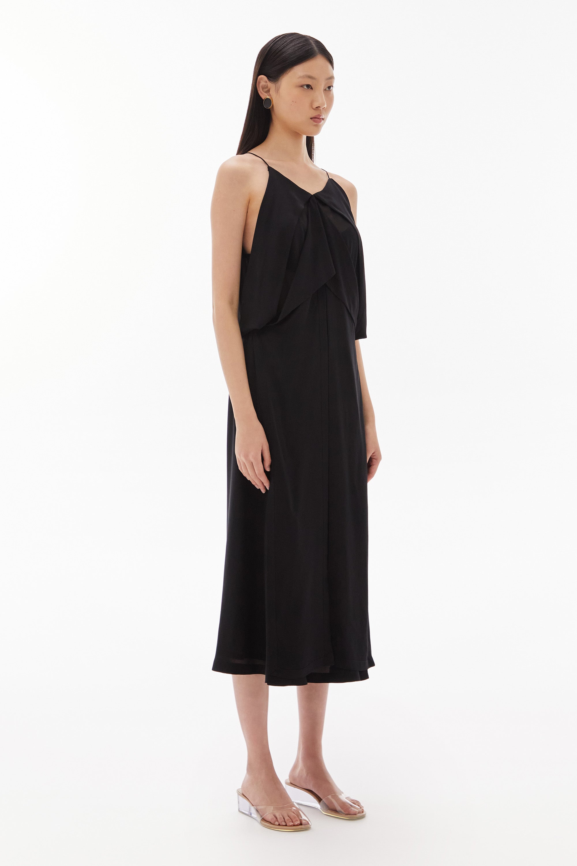 WILLOW-Medea Silk Origami Dress Black