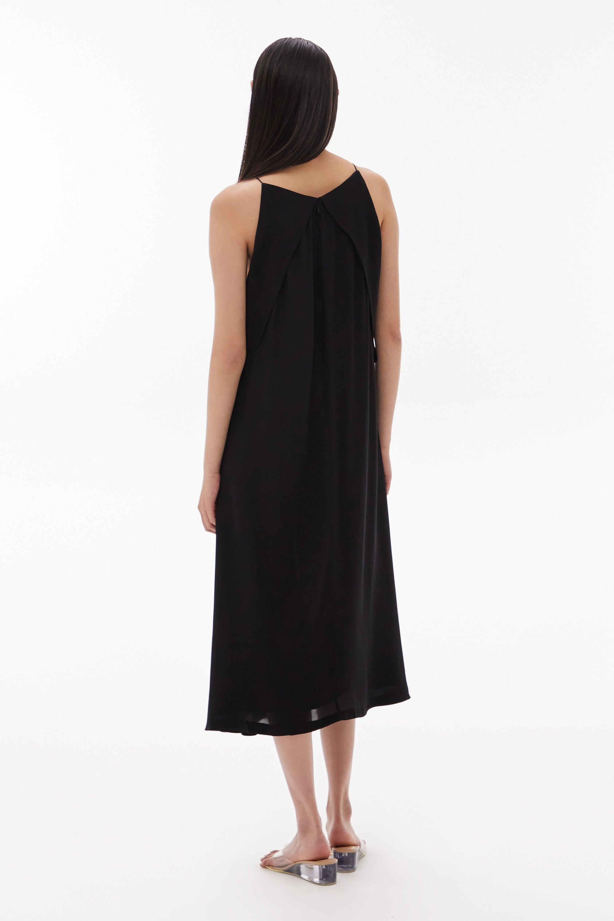 WILLOW-Medea Silk Origami Dress Black