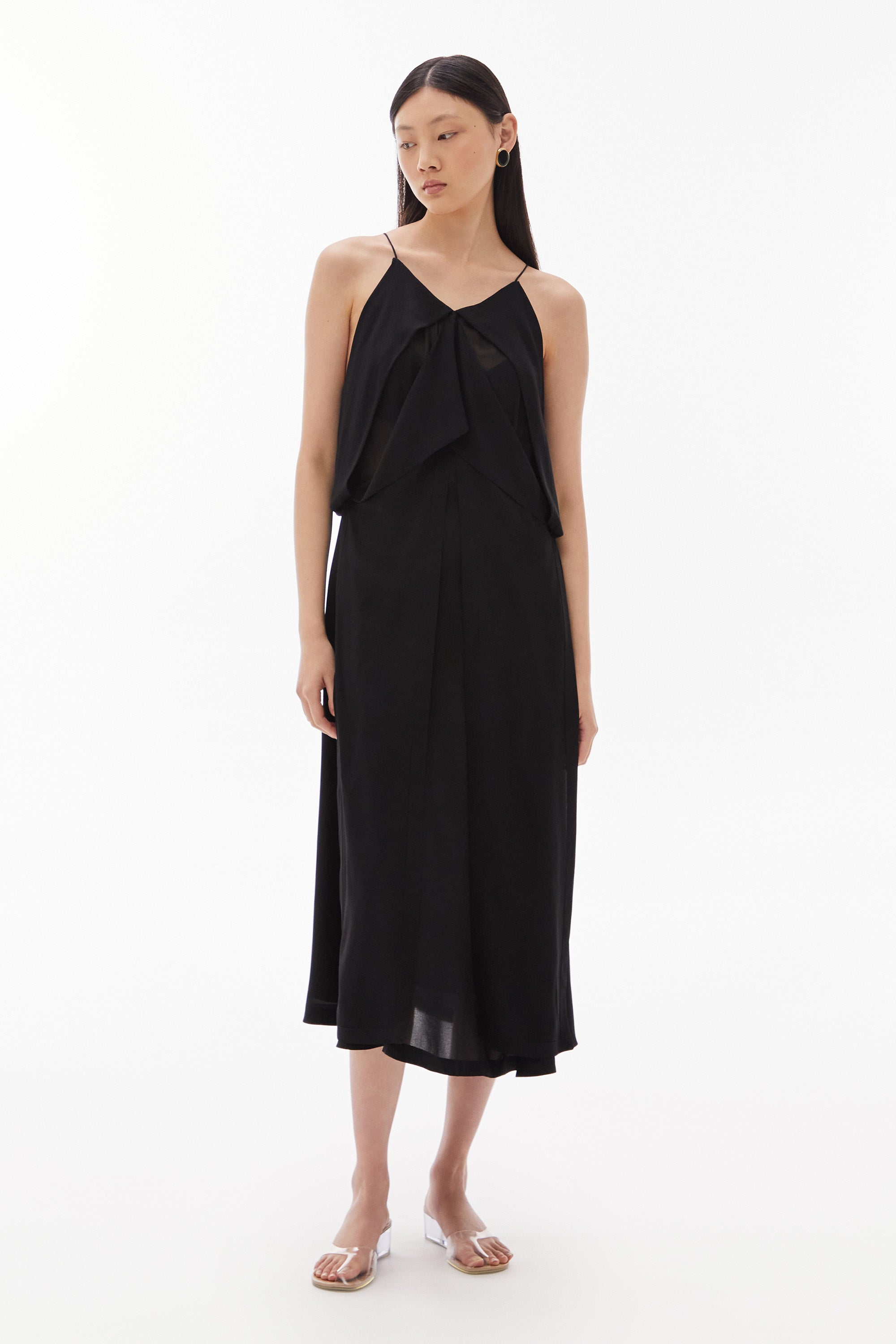 WILLOW-Medea Silk Origami Dress Black