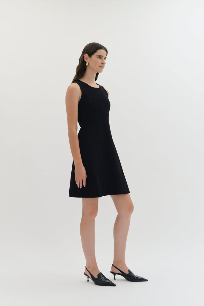 Milano Stitch Dress in Black-WILLOW