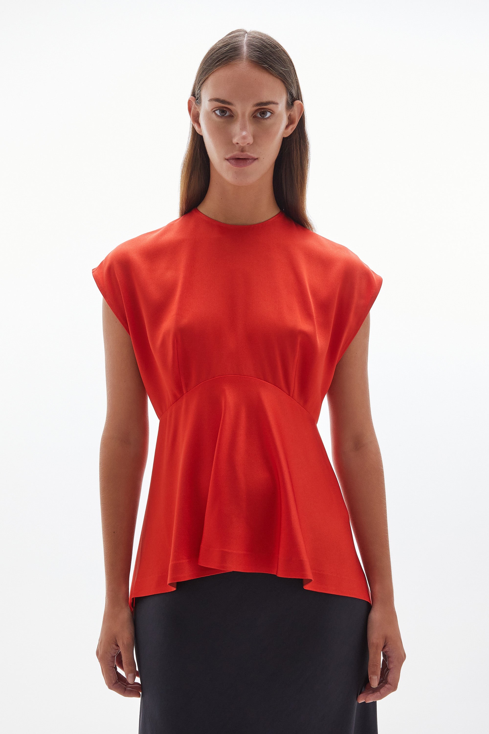 WILLOW-Noa Peplum Top Blood Orange