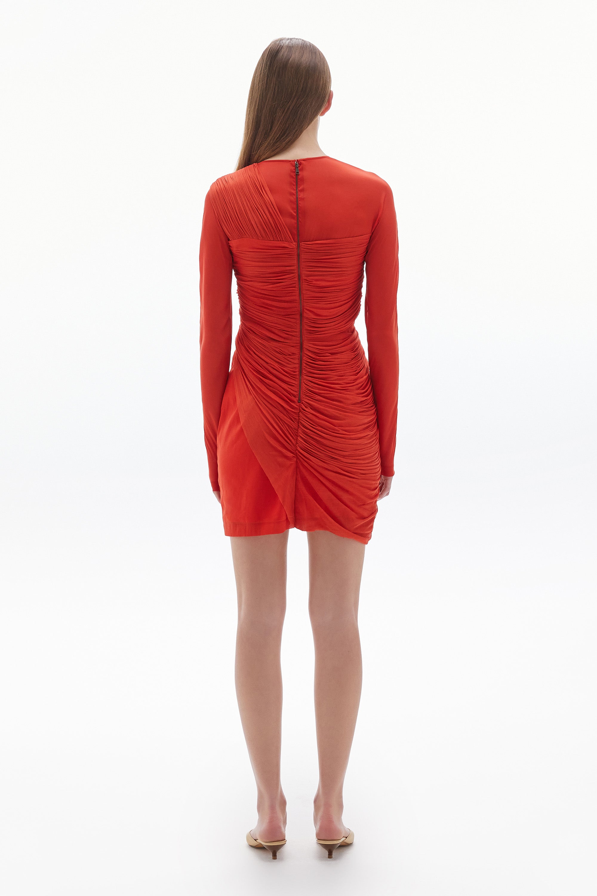 WILLOW-Pala Silk Mini Dress Blood Orange