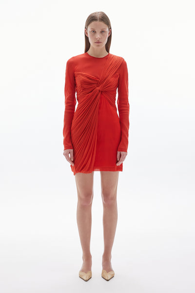 orange silk mini dress Pala Silk Mini Dress Blood Orange