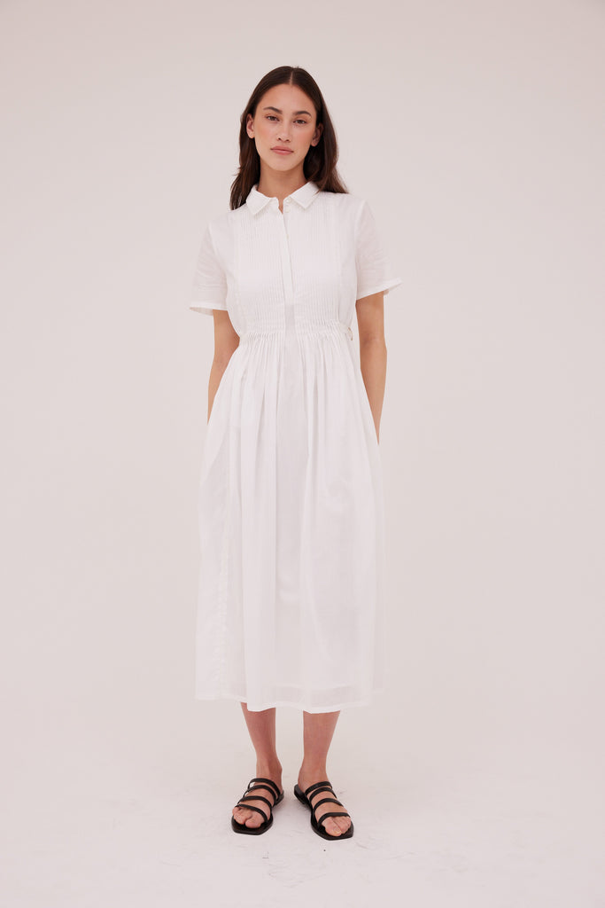 Pina Cotton Dress In White-WILLOW
