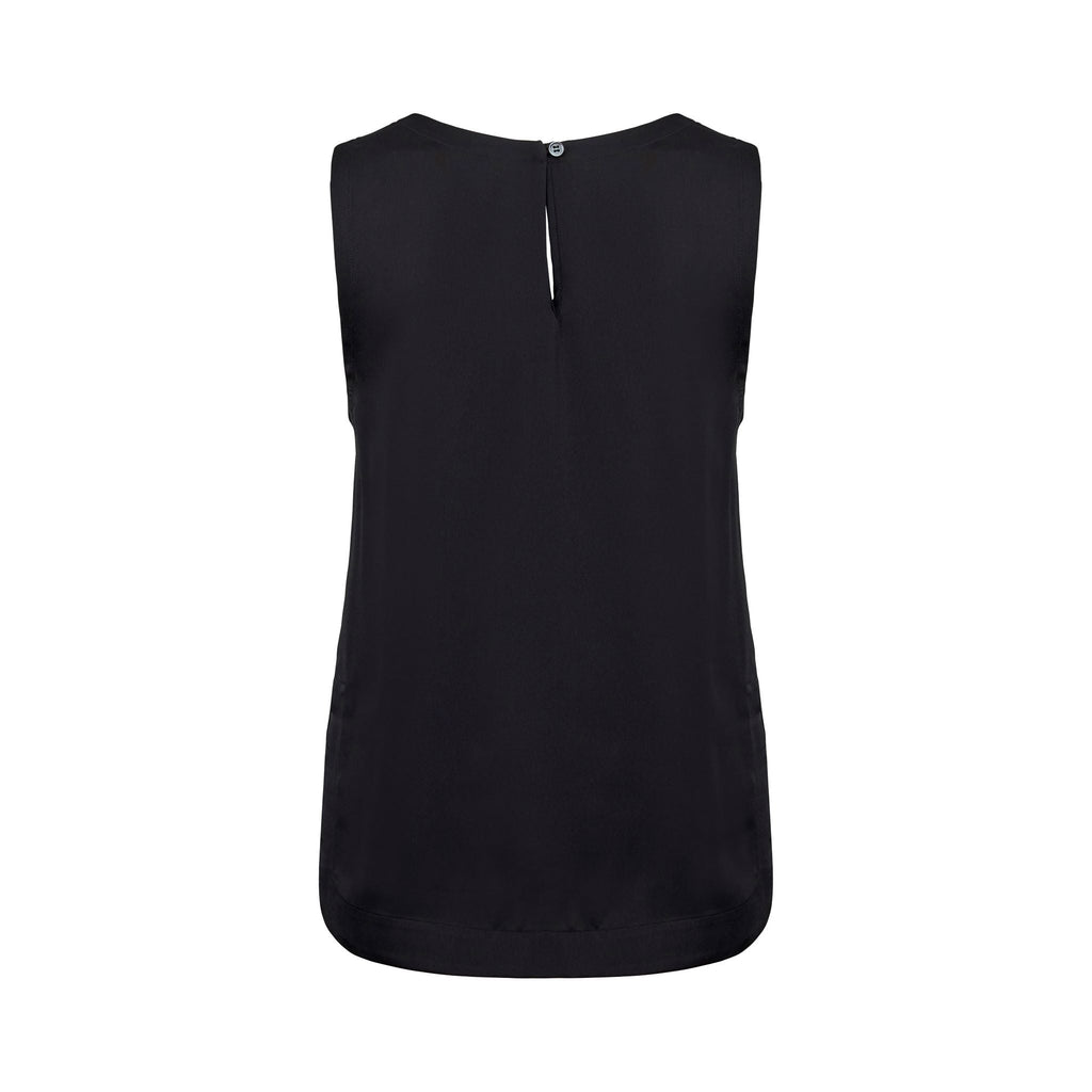 Ralston Silk Shell Top In Black-WILLOW