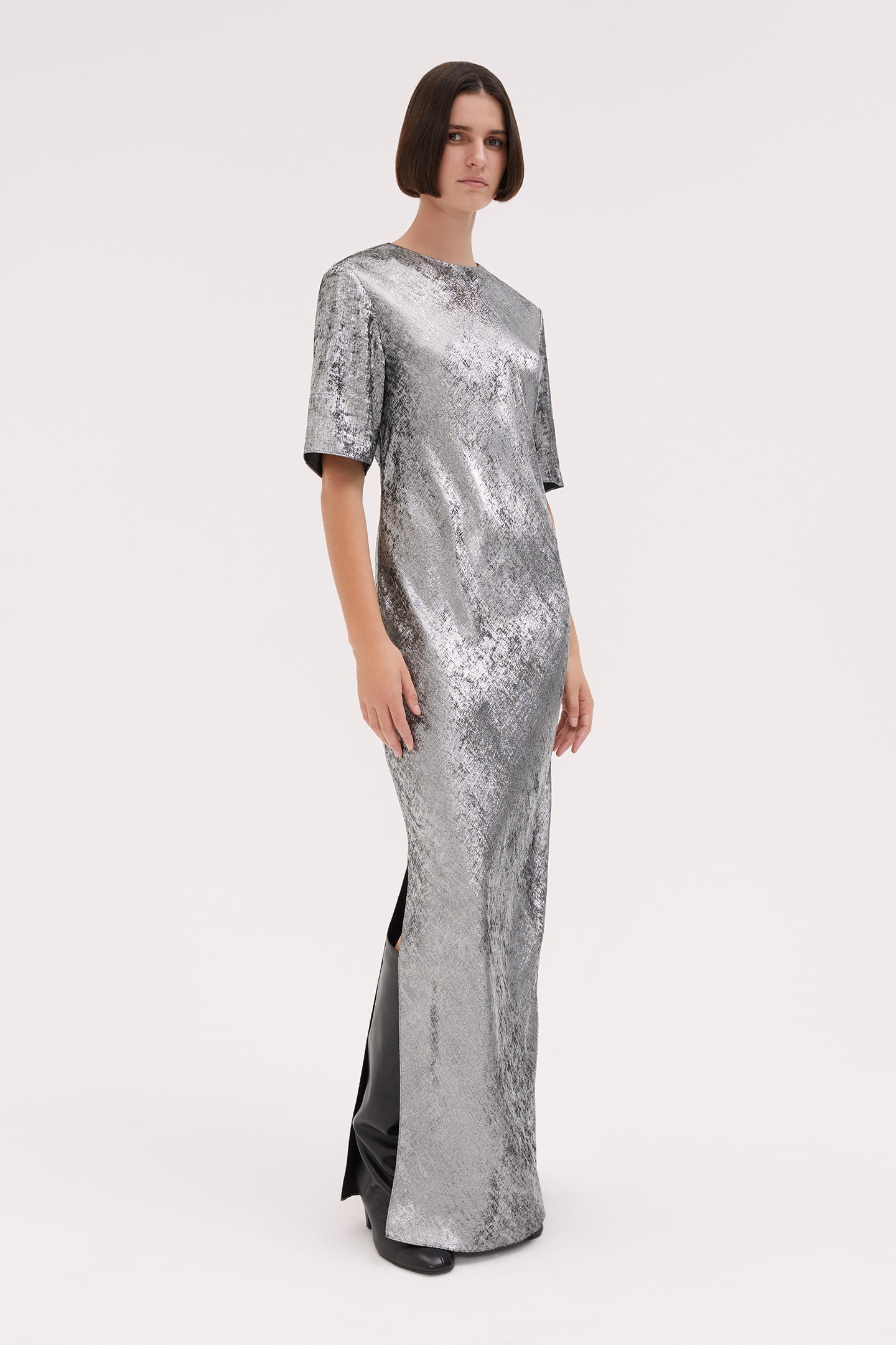 Camille Midi Dress Silver WILLOW