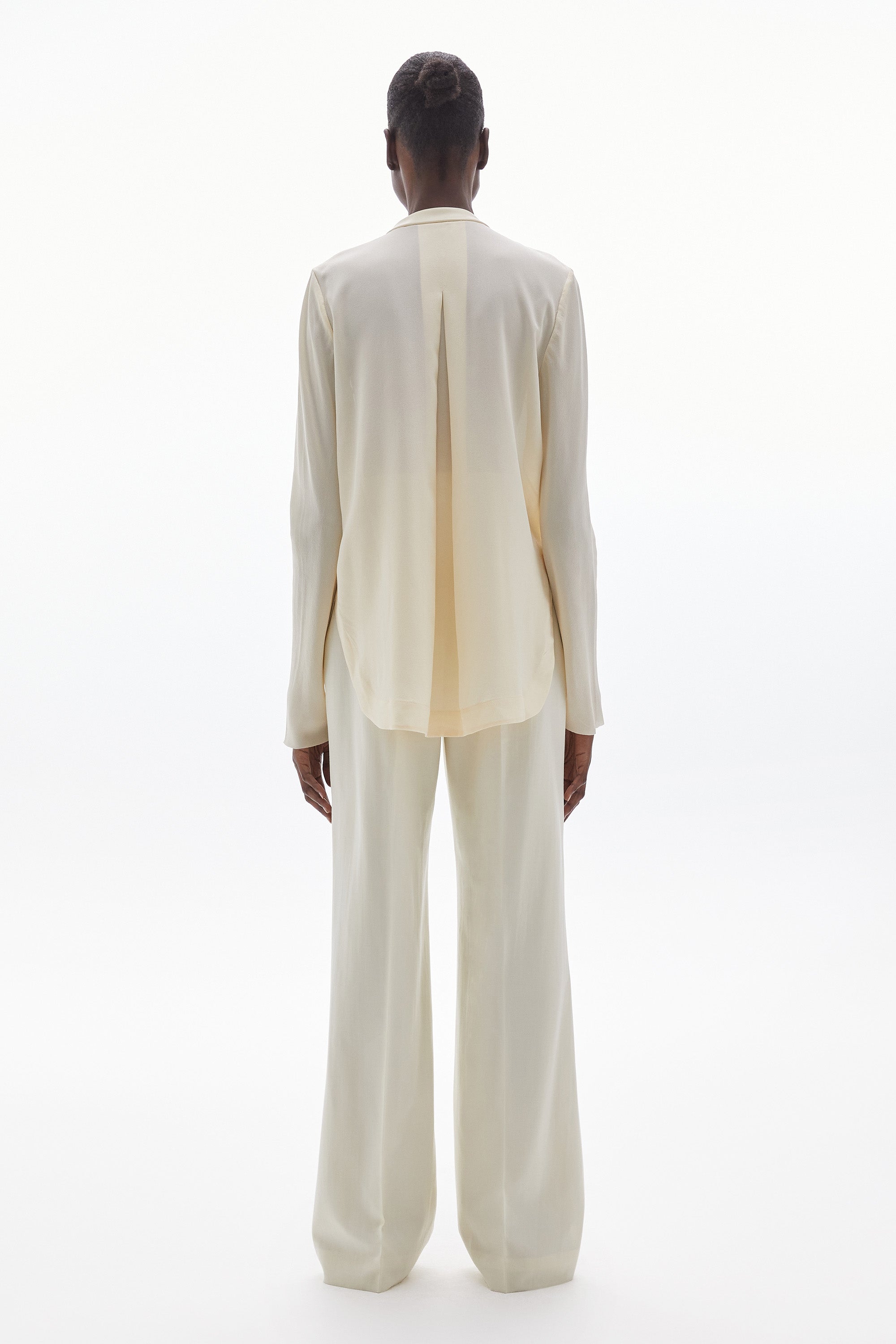 WILLOW-Solis Silk Leather Trim Shirt Butter