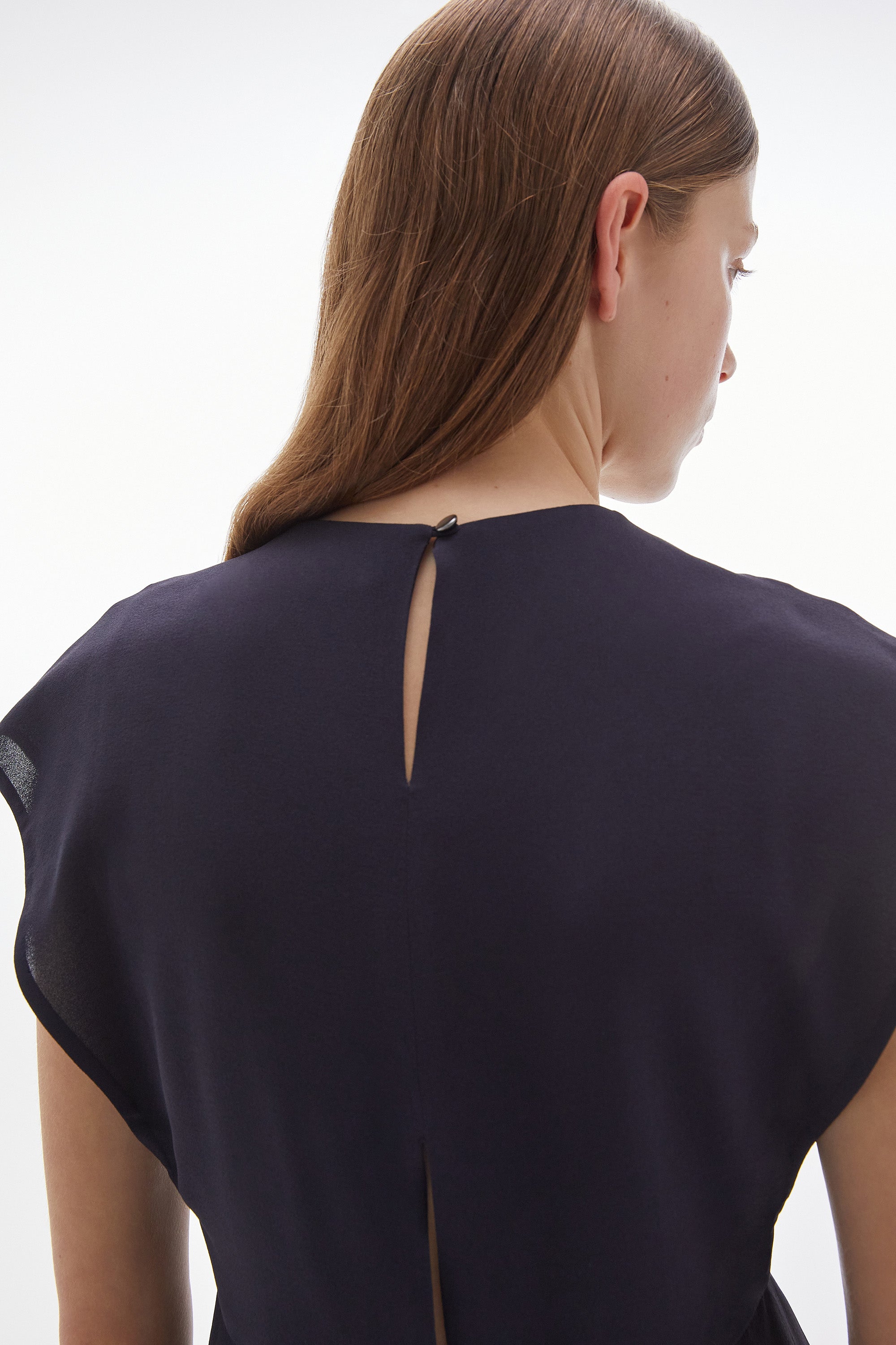 WILLOW-Solis Silk Peplum Top Ink