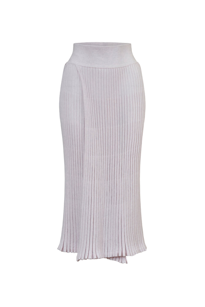 Winter Sunray Wool Skirt in Ivory-WILLOW