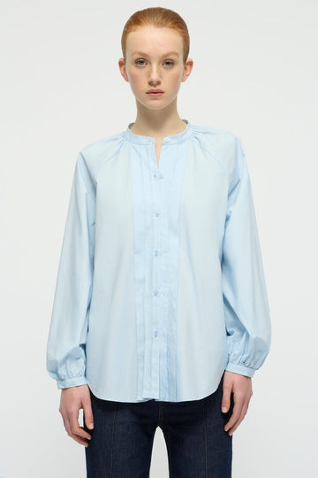 Zale Tucked Blouse in Light Blue-WILLOW