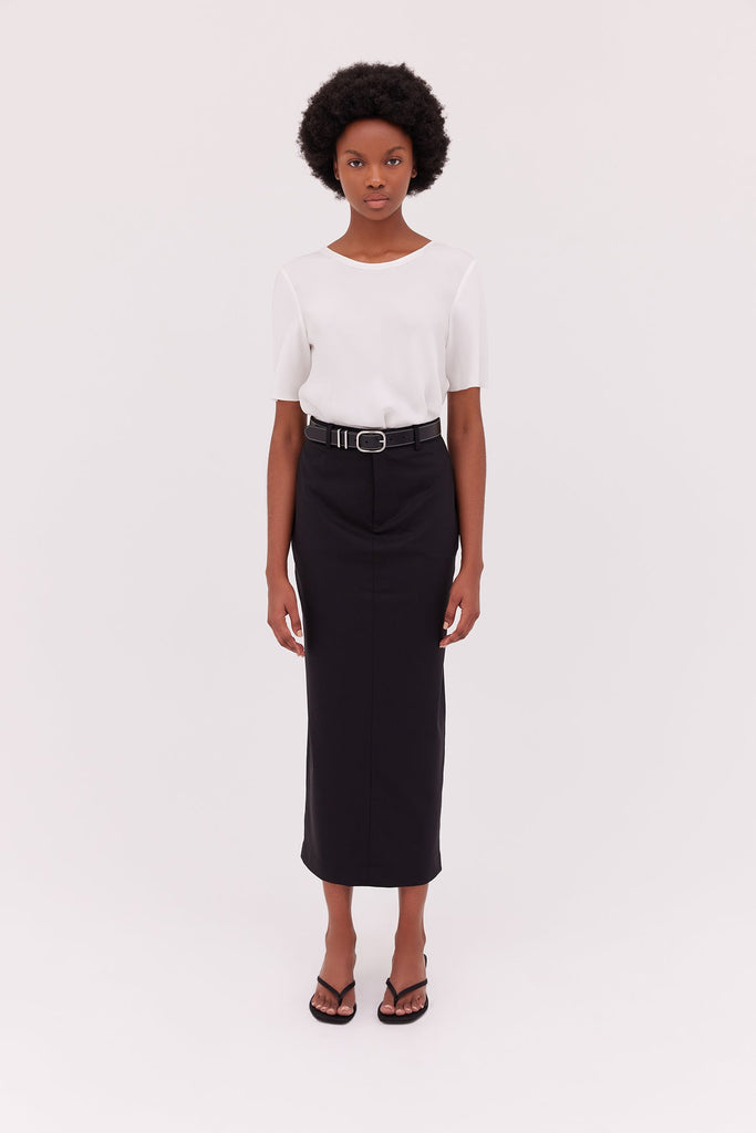Wool Midi Skirt-Black-WILLOW-Australian-Designer