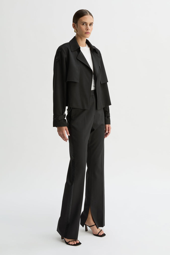 ZOE CROP TRENCH-Black-WILLOW-Australian-Designer