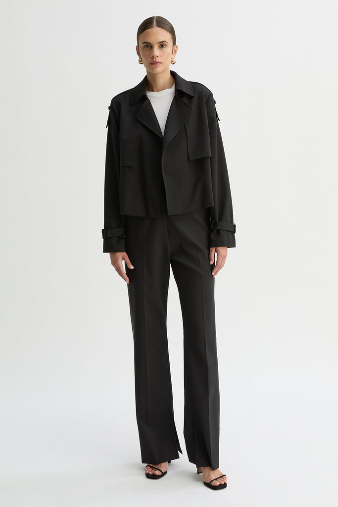 ZOE CROP TRENCH-Black-WILLOW-Australian-Designer