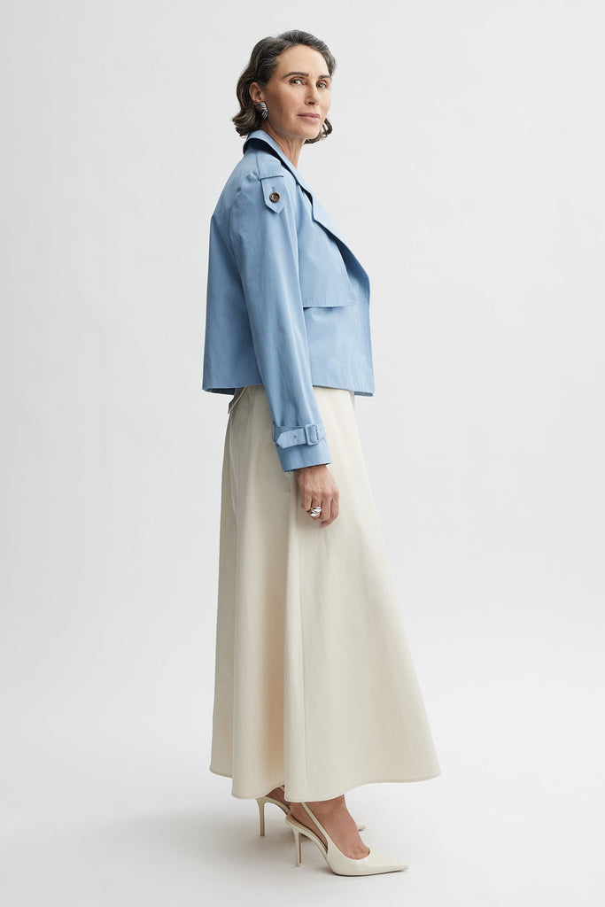 Zoe Cropped Trench-Blue-WILLOW-Australian-Luxury-Designer