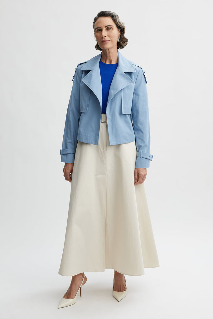 Zoe Cropped Trench-Blue-WILLOW-Australian-Luxury-Designer